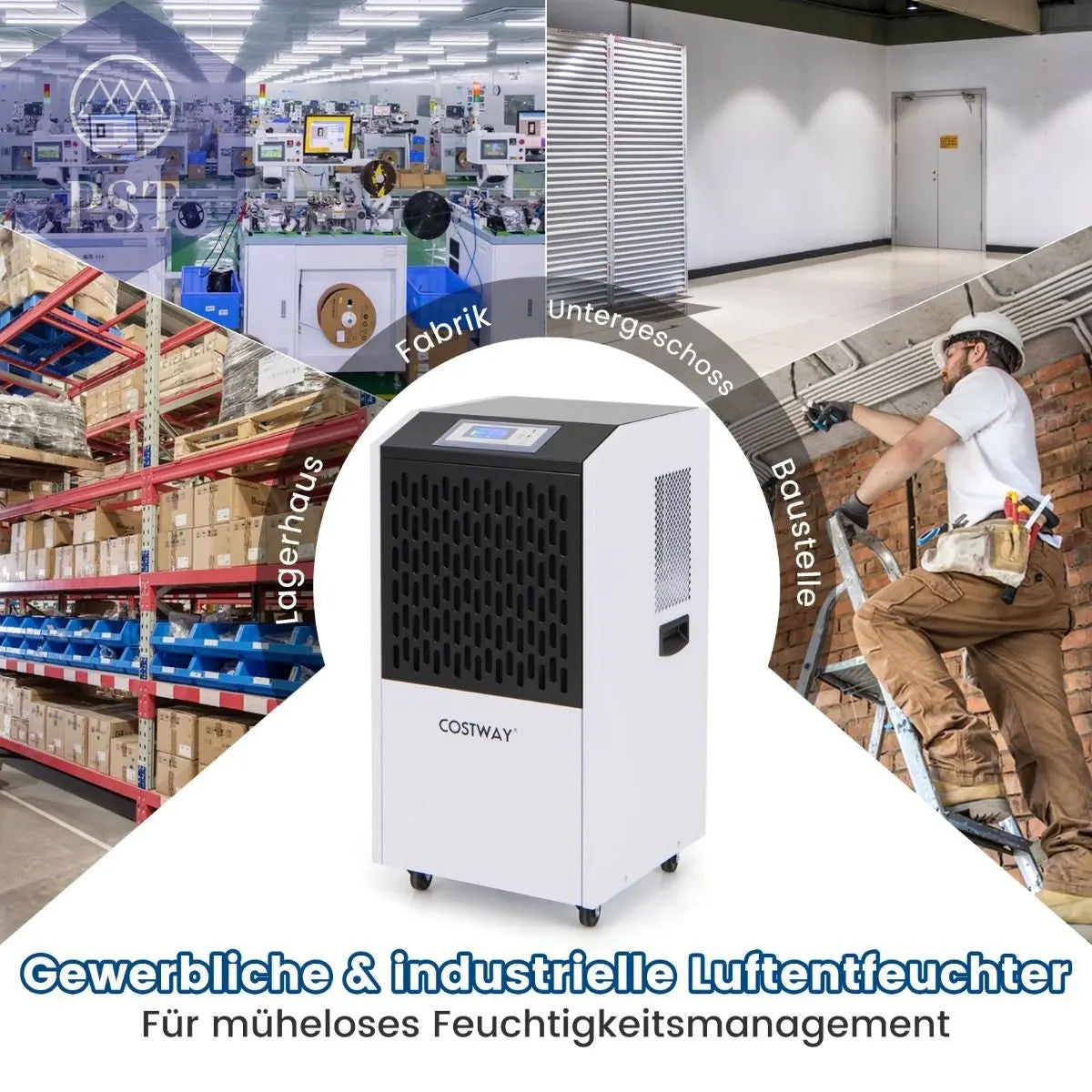 118 L/Tag Luftentfeuchter Kommerziell Bautrockner Mit Ablaufschlauch 24H Timer Und 4 Rädern PST PS Tradings PST PS Tradings PST PS Tradings 118 L/Tag Luftentfeuchter Kommerziell Bautrockner Mit Ablaufschlauch 24H Timer Und 4 Rädern