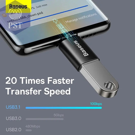 Baseus USB 3.1 OTG-Adapter USB Typ C auf USB-Buchse Konverter für MacBook Pro Air Samsung S22 Xiaomi USB-C USBC OTG-Anschluss PST PS Tradings