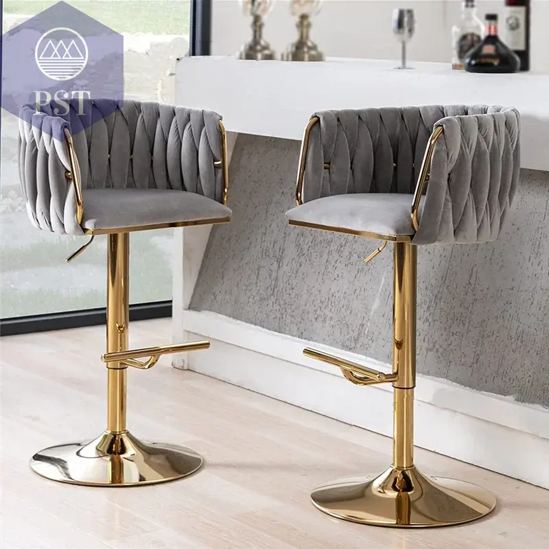 Moderner Luxus höhenverstellbar drehend Hotel Cafe Barhocker Hochstuhl personalisierbar SAMT Metall PST PS Tradings