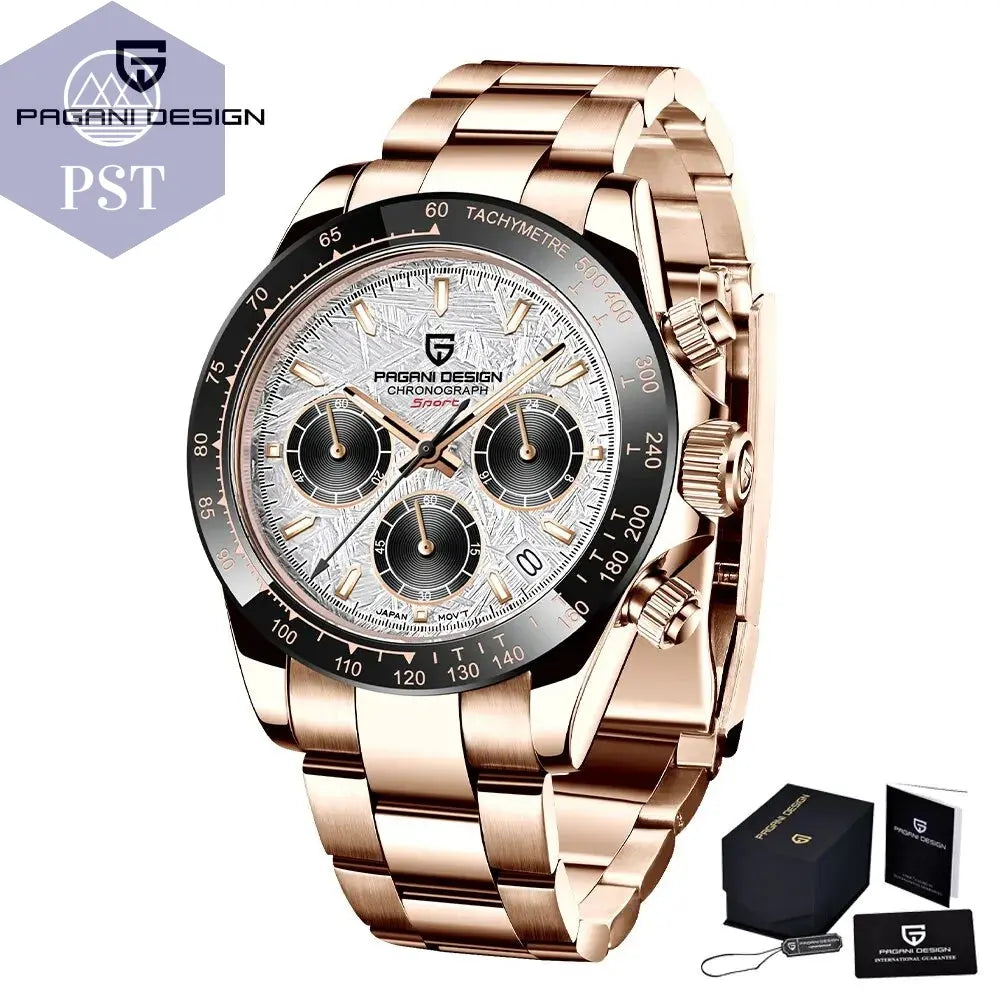 PAGANI DESIGN Luxuriöse Herrenuhr Armbanduhr PST PS Tradings PST PS Tradings Steel-gold-white PST PS Tradings PAGANI DESIGN Luxuriöse Herrenuhr Armbanduhr