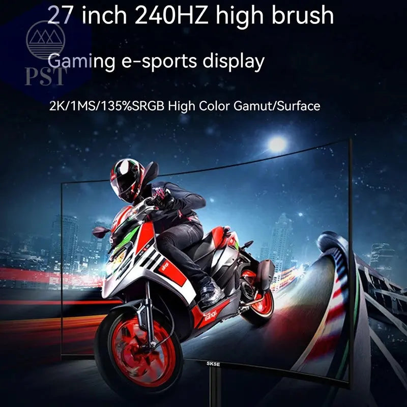 SKSE 27 Inch 2K Monitor 240HZ Display LED 1800R Curved Screen Computer Gaming Monitor PC HD DP/HDMI Interface 2560*1440 PST PS Tradings PST PS Tradings PST PS Tradings SKSE 27 Inch 2K Monitor 240HZ Display LED 1800R Curved Screen Computer Gaming Monitor PC HD DP/HDMI Interface 2560*1440