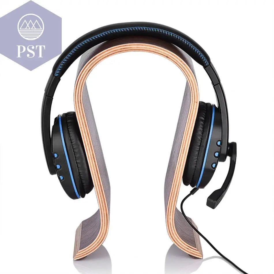 U-Shaped Wooden Headphones Stand PST PS Tradings