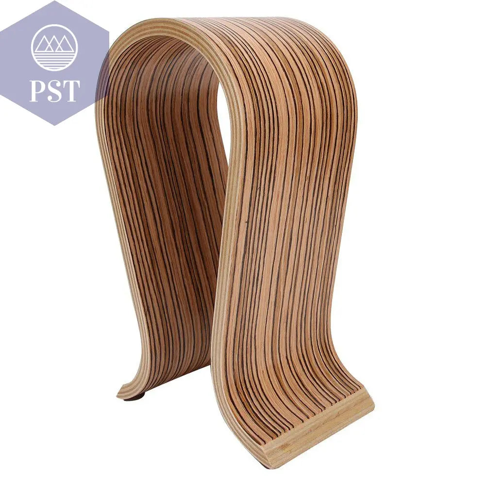 U-Shaped Wooden Headphones Stand as-picture PST PS Tradings