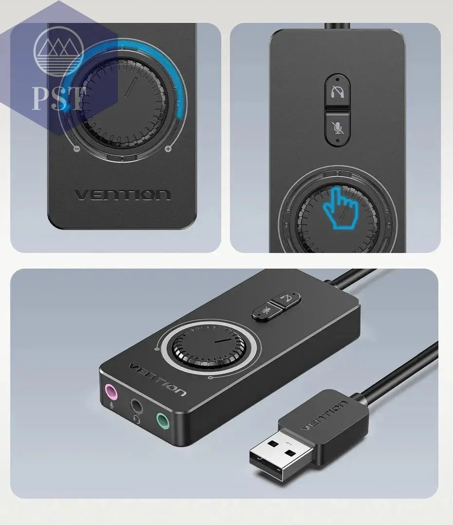Vention USB External Sound Card USB to 3.5mm Audio Adapter USB to Earphone Microphone for Macbook Computer Laptop PS4 Sound Card PST PS Tradings