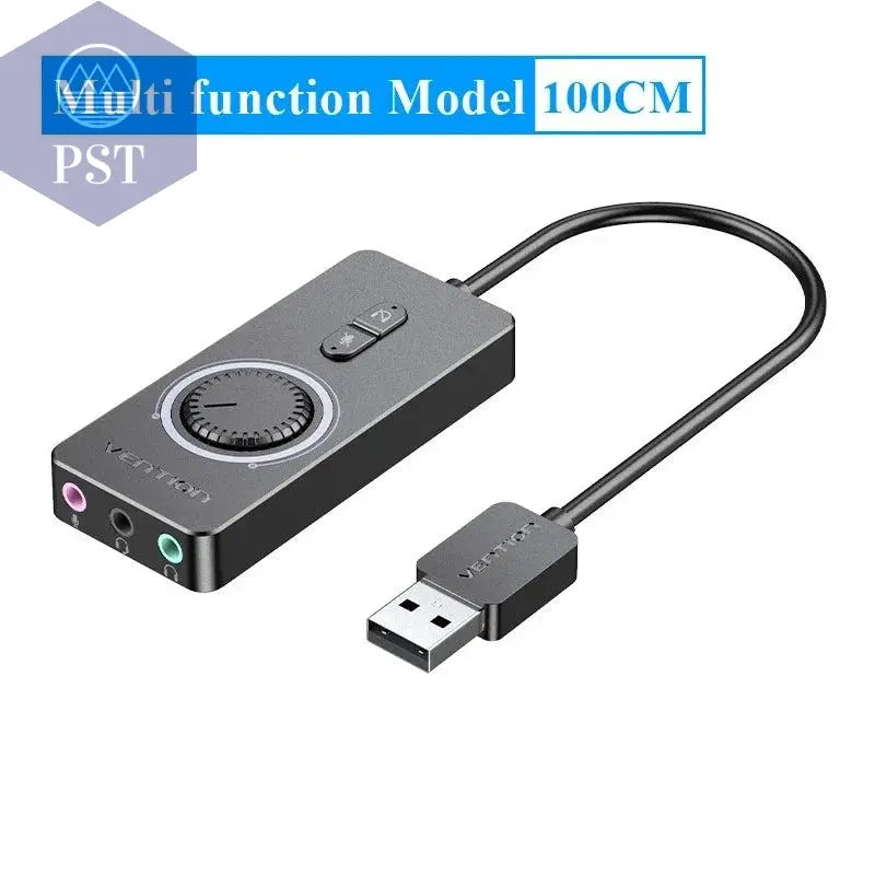 Vention USB External Sound Card USB to 3.5mm Audio Adapter USB to Earphone Microphone for Macbook Computer Laptop PS4 Sound Card PST PS Tradings