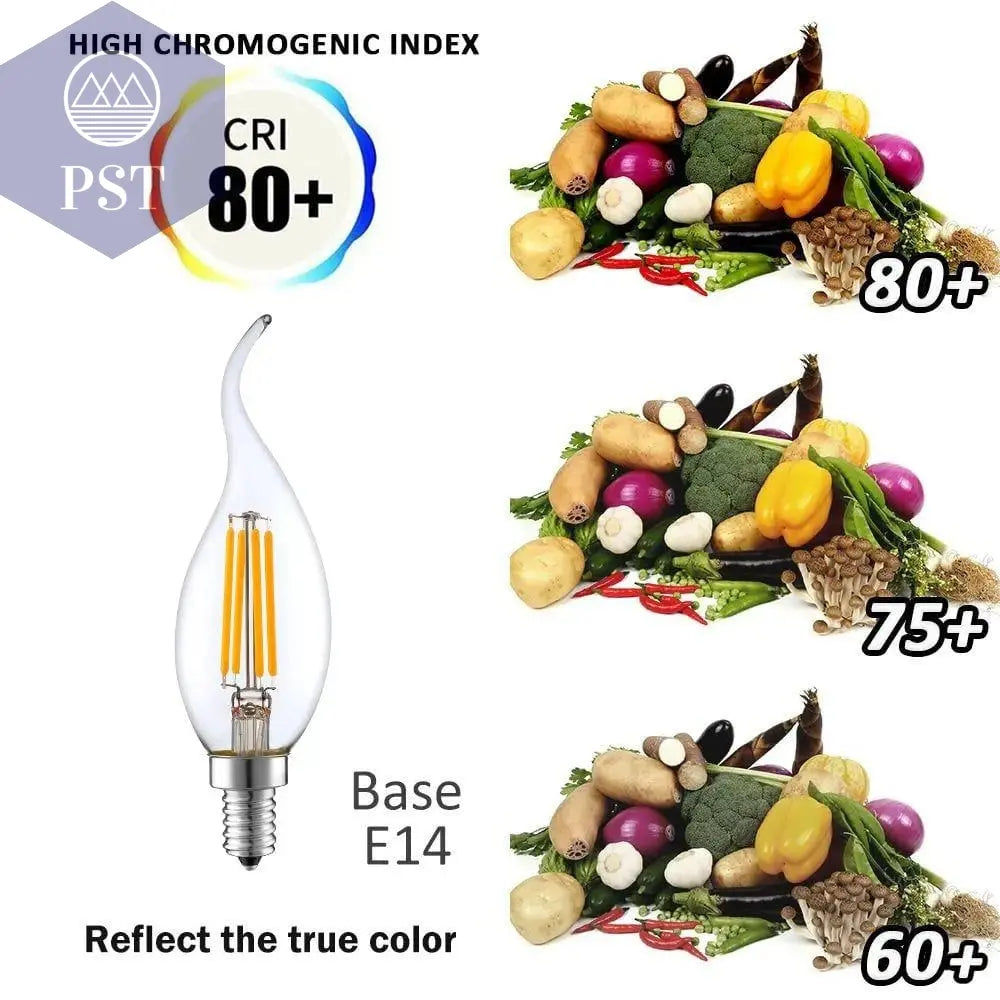10pcs LED Bulb E14 4W/6W Dimmable Edison Retro Filament Candle Light AC220V C35 Warm/Cold White 360 Degree Energy Saving Lamp       PST PS Tradings