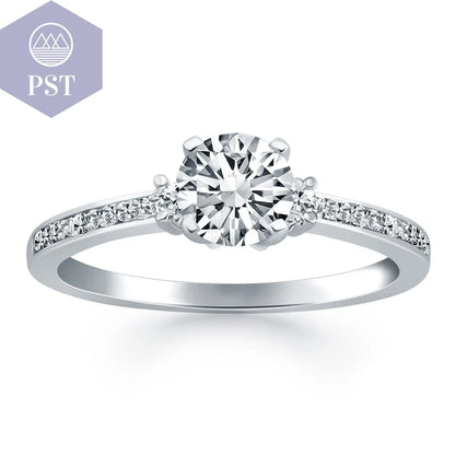 14k White Gold Diamond Accent Engagement Ring PST PS Tradings Ringe PST PS Tradings 8.5inches PST PS Tradings 14k White Gold Diamond Accent Engagement Ring Ringe