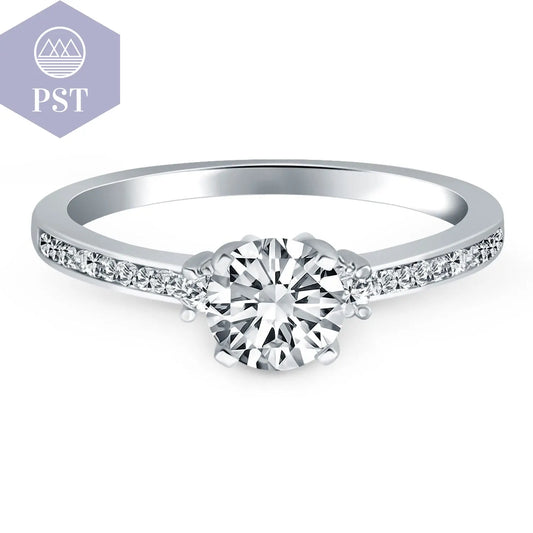 14k White Gold Diamond Accent Engagement Ring PST PS Tradings Ringe PST PS Tradings  PST PS Tradings 14k White Gold Diamond Accent Engagement Ring Ringe