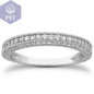 14k White Gold Fancy Pave Diamond Milgrain Textured Wedding Ring Band PST PS Tradings Ringe PST PS Tradings 8.5inches PST PS Tradings 14k White Gold Fancy Pave Diamond Milgrain Textured Wedding Ring Band Ringe