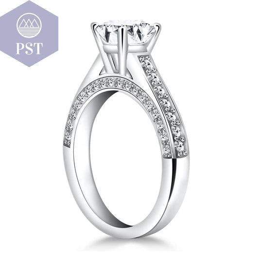 14k White Gold Pave Diamond Cathedral Engagement Ring  schmuck     PST PS Tradings