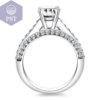 14k White Gold Pave Diamond Cathedral Engagement Ring  schmuck     PST PS Tradings