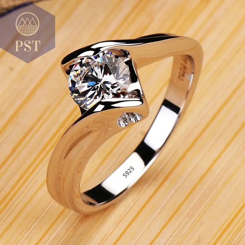 18K White Gold Zirconia Ring PST PS Tradings  PST PS Tradings 8-D373 PST PS Tradings 18K White Gold Zirconia Ring