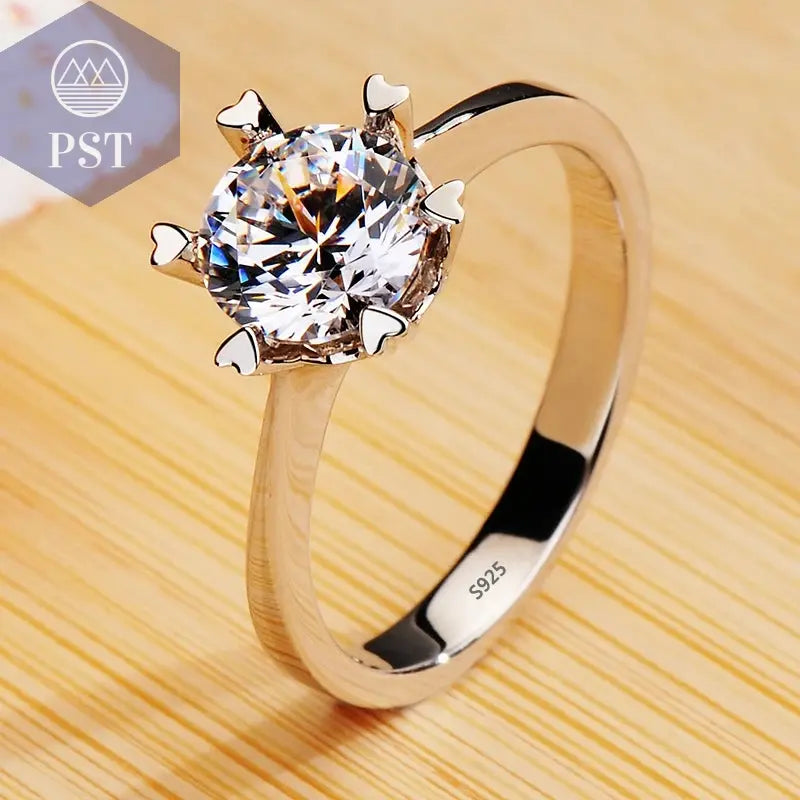 18K White Gold Zirconia Ring PST PS Tradings  PST PS Tradings 8-R021 PST PS Tradings 18K White Gold Zirconia Ring