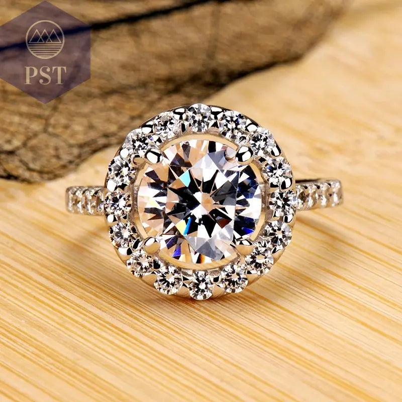 18K White Gold Zirconia Ring PST PS Tradings  PST PS Tradings 8-R093 PST PS Tradings 18K White Gold Zirconia Ring