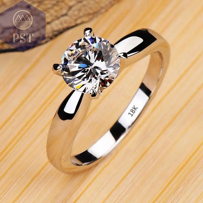 18K White Gold Zirconia Ring PST PS Tradings  PST PS Tradings 8-R128 PST PS Tradings 18K White Gold Zirconia Ring