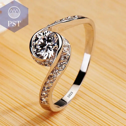 18K White Gold Zirconia Ring PST PS Tradings  PST PS Tradings 8-R1321 PST PS Tradings 18K White Gold Zirconia Ring