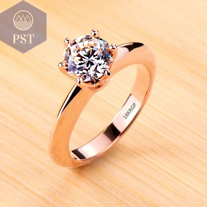 18K White Gold Zirconia Ring PST PS Tradings  PST PS Tradings 8-R170 PST PS Tradings 18K White Gold Zirconia Ring