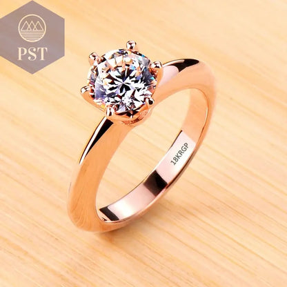 18K White Gold Zirconia Ring PST PS Tradings  PST PS Tradings 8-R170 PST PS Tradings 18K White Gold Zirconia Ring