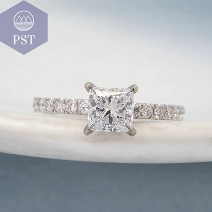 1ct Prinzess Schliff Diamant Ring 14K Gold PST PS Tradings Ringe PST PS Tradings  PST PS Tradings 1ct Prinzess Schliff Diamant Ring 14K Gold Ringe