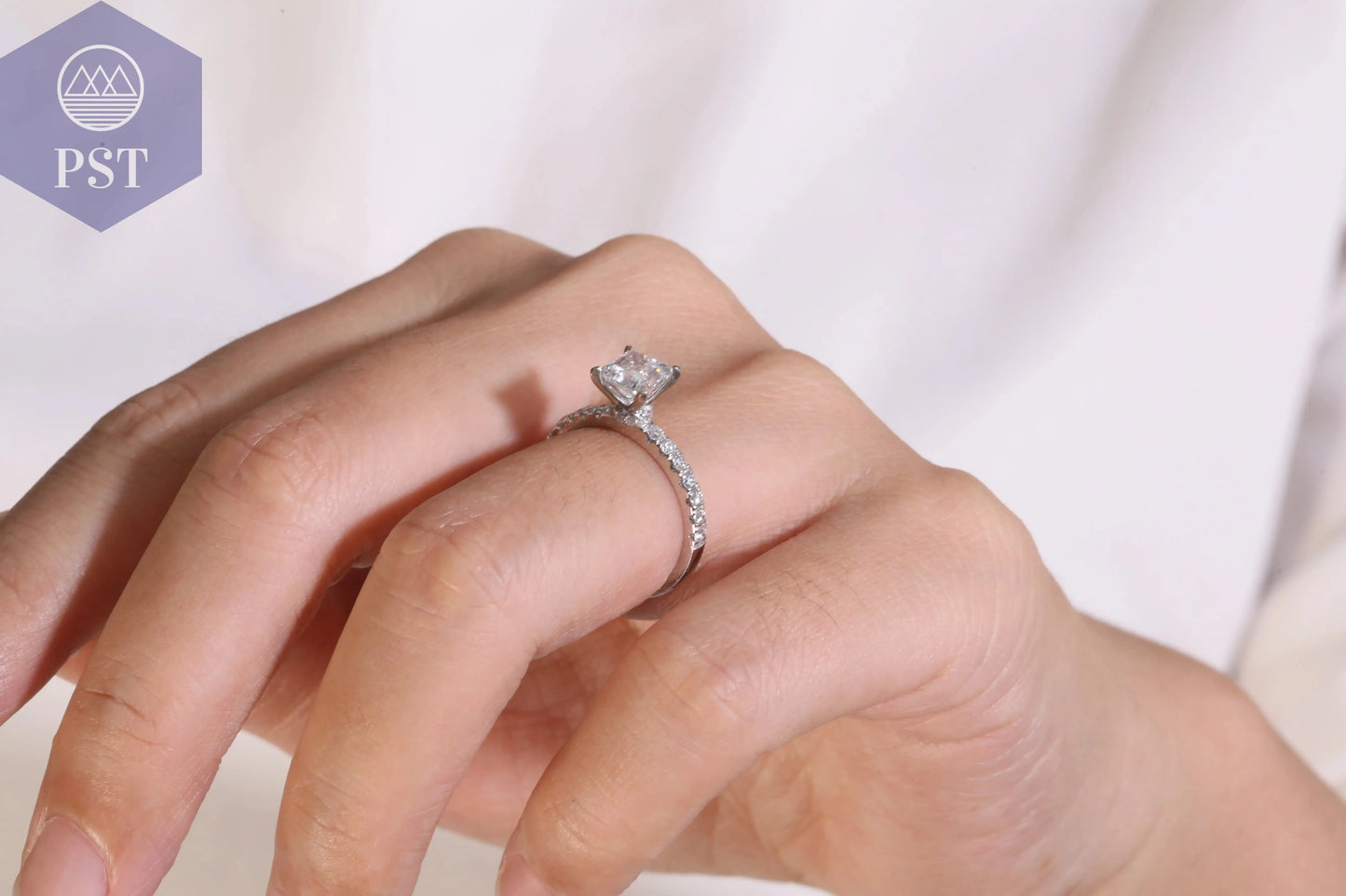 1ct Prinzess Schliff Diamant Ring 14K Gold PST PS Tradings Ringe PST PS Tradings  PST PS Tradings 1ct Prinzess Schliff Diamant Ring 14K Gold Ringe