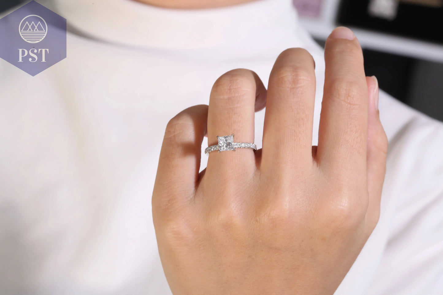 1ct Prinzess Schliff Diamant Ring 14K Gold PST PS Tradings Ringe PST PS Tradings  PST PS Tradings 1ct Prinzess Schliff Diamant Ring 14K Gold Ringe