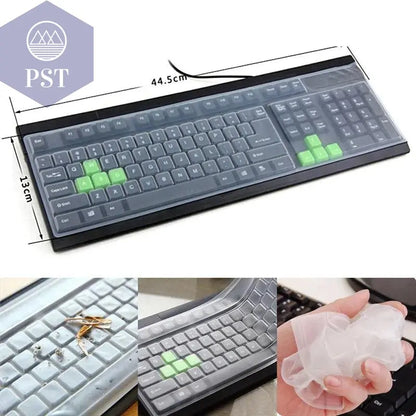 1pc Universal Waterproof Silicone Desktop Computer Keyboard Cover Clear Skin Protector Film Shell Dust-Proof Protective Film - PST PS Tradings