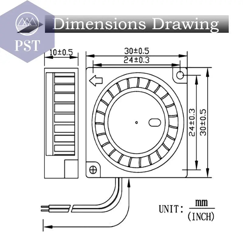 2 Pieces Gdstime DC 5V 12V 24V 30x30x10mm Sleeve Dual Ball 1 inch Small Mini Blower Cooling Fan 30mm x 10mm 3cm 3010 3D Printer       PST PS Tradings