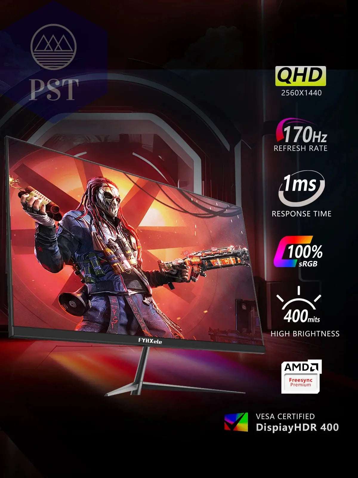 27 Zoll Gaming Monitor 2K Display 170Hz IPS 1ms HDR400 PST PS Tradings Monitor PST PS Tradings  PST PS Tradings