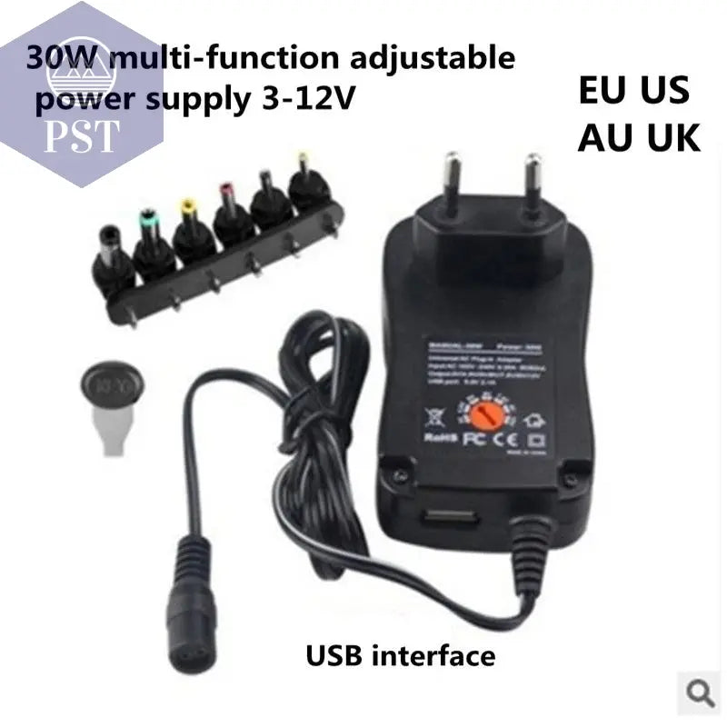 3V 4.5V 5V 6V 7.5V 9V 12V 2A 2.5A AC/DC Adapter Adjustable Power Supply Universal Adaptor Charger for LED Light Bulb Strip CCTV - PST PS Tradings