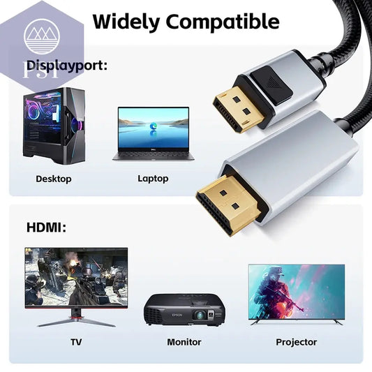 4K Displayport Zu Hdmi-Kabel 144Hz Dp Zu HDMI 4K 60Hz Kabel Displayport in Zu HDMI 2,0 Aus Für NVIDIA HP Dell Asus Lenovo PC PST PS Tradings  PST PS Tradings  PST PS Tradings