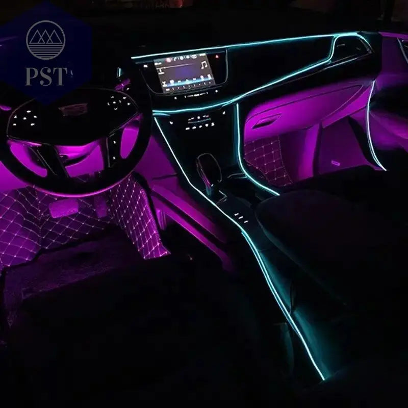 5m Car Interior Accessories Atmosphere Lamp EL Cold Light Line With USB DIY Decorative Dashboard Console Auto LED Ambient Lights - PST PS Tradings