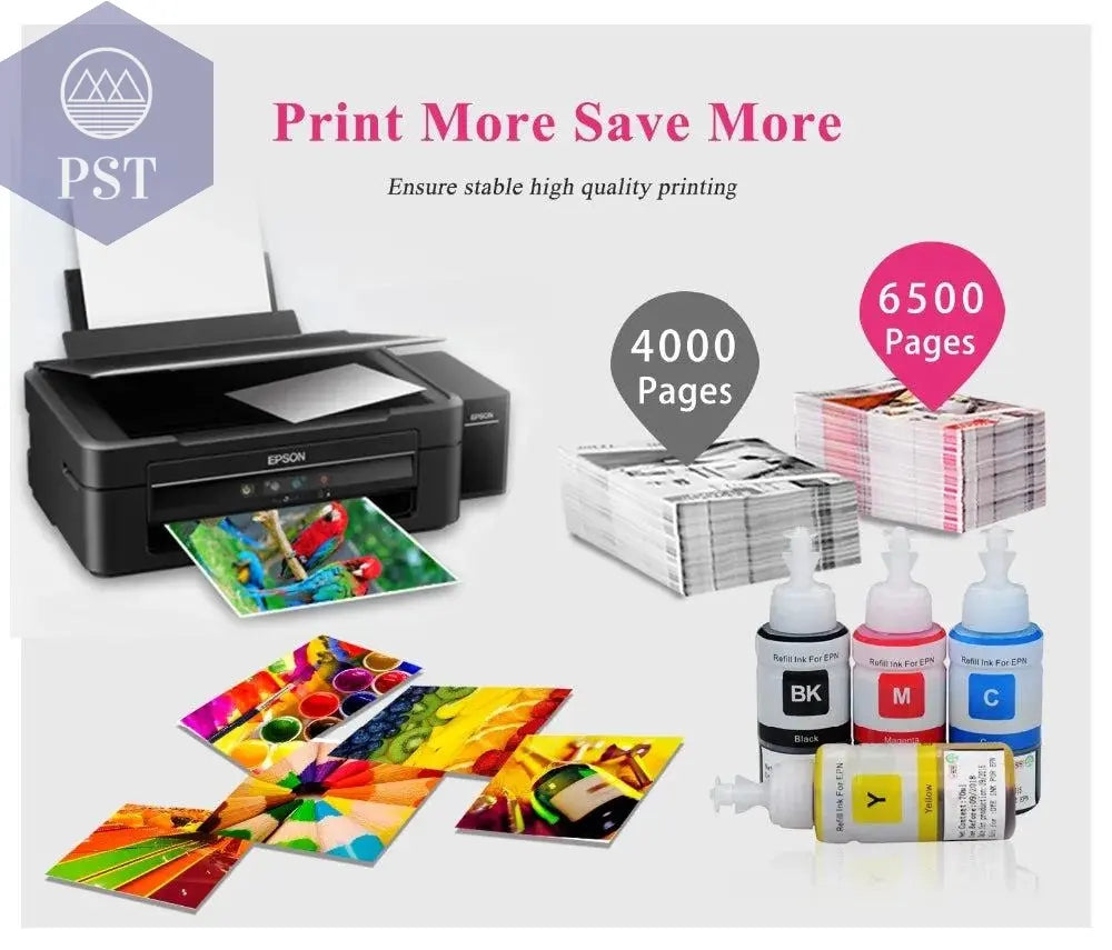 664 Refill dye ink For Epson L100 L110 L210 L120 L220 L310 L355 L362 L366 L365 L380 L486 L800 L805 L810 ET-2650 Printer 4 Colors - PST PS Tradings