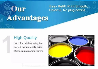 664 Refill dye ink For Epson L100 L110 L210 L120 L220 L310 L355 L362 L366 L365 L380 L486 L800 L805 L810 ET-2650 Printer 4 Colors - PST PS Tradings