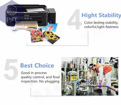 664 Refill dye ink For Epson L100 L110 L210 L120 L220 L310 L355 L362 L366 L365 L380 L486 L800 L805 L810 ET-2650 Printer 4 Colors - PST PS Tradings