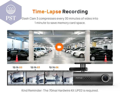 70mai Smart Dash Cam 3 M200 Voice Control 1080P 130FOV Wifi 70mai Car DVR Car Recorder Auto Recorder Wifi Parking Monitori - PST PS Tradings