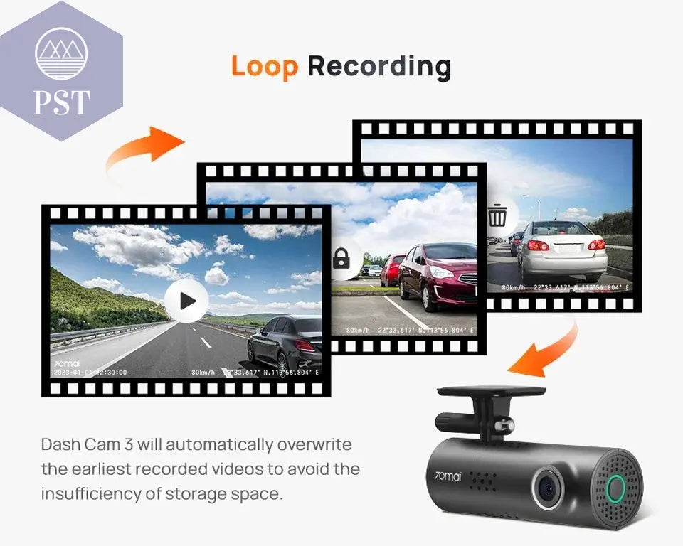 70mai Smart Dash Cam 3 M200 Voice Control 1080P 130FOV Wifi 70mai Car DVR Car Recorder Auto Recorder Wifi Parking Monitori - PST PS Tradings
