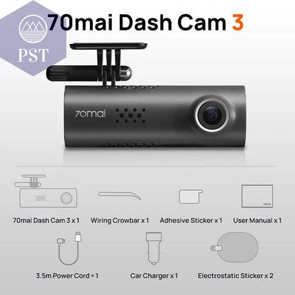 70mai Smart Dash Cam 3 M200 Voice Control 1080P 130FOV Wifi 70mai Car DVR Car Recorder Auto Recorder Wifi Parking Monitori - PST PS Tradings