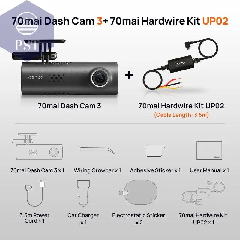 70mai Smart Dash Cam 3 M200 Voice Control 1080P 130FOV Wifi 70mai Car DVR Car Recorder Auto Recorder Wifi Parking Monitori - PST PS Tradings