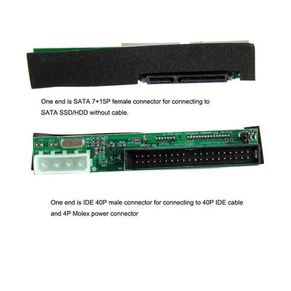 7+15Pin 2.5 Sata Female to 3.5 inch IDE Sata to IDE Adapter Converter Male 40 pin port  for ATA 133 100 HDD CD DVD Serial new - PST PS Tradings