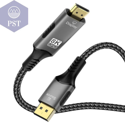 8k dp zu hdmi 2,1 kabel audio video konverter uni direktion aler adapter 8k @ 60hz 4k @ 120hz für hdtv projektor laptop monitor  Cable     PST PS Tradings