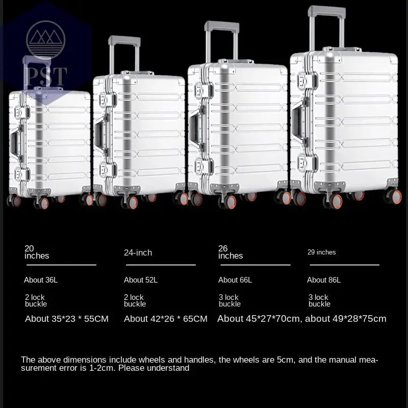 Aluminium-Magnesium Reisekoffer 20/24/29 Zoll PST PS Tradings  PST PS Tradings  PST PS Tradings Aluminium-Magnesium Reisekoffer 20/24/29 Zoll