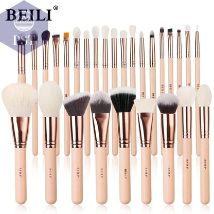 BEILI Pink Makeup Brushes High Quality Powder Foundation Blush Eyeshadow Make Up Brush Set  Natural Hair косметика - PST PS Tradings