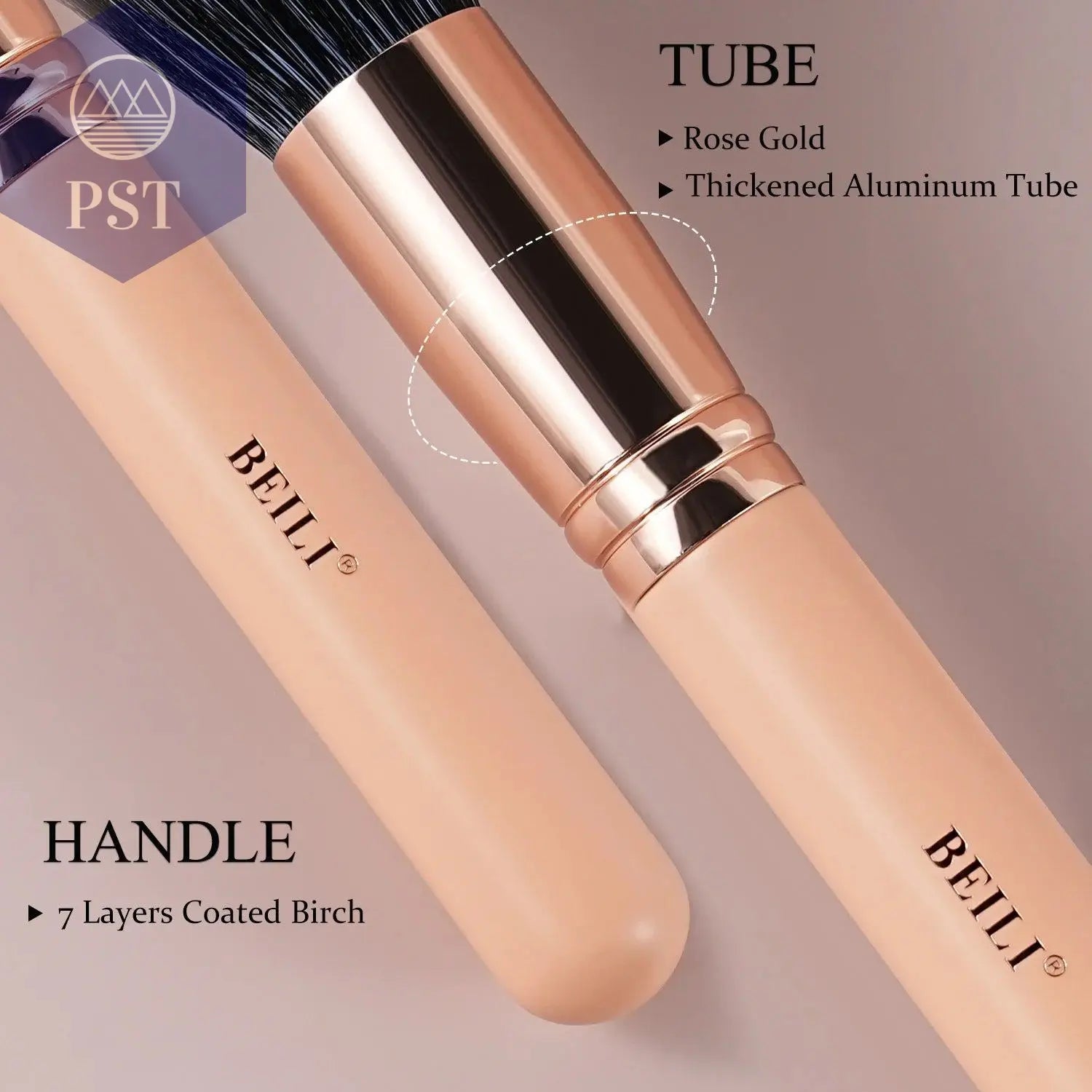 BEILI Pink Makeup Brushes High Quality Powder Foundation Blush Eyeshadow Make Up Brush Set  Natural Hair косметика - PST PS Tradings
