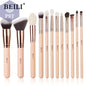 BEILI Pink Makeup Brushes High Quality Powder Foundation Blush Eyeshadow Make Up Brush Set  Natural Hair косметика - PST PS Tradings