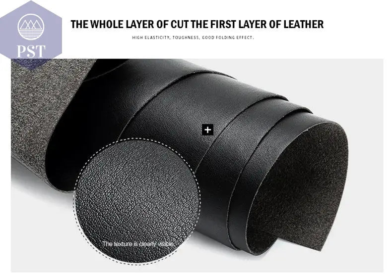 BISON DENIM Men Wallets Black Genuine Leather Purse For Men Business Card Holder Men's Wallet Mini N4429 - PST PS Tradings