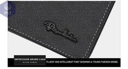 BISON DENIM Men Wallets Black Genuine Leather Purse For Men Business Card Holder Men's Wallet Mini N4429 - PST PS Tradings