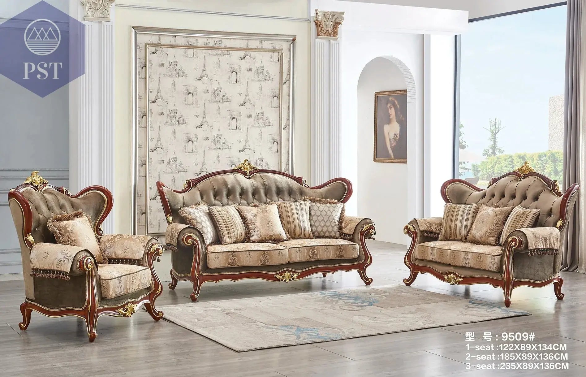 Bequemes Dunkelgraues Samtsofa Wohnzimmerset PST PS Tradings  PST PS Tradings  PST PS Tradings