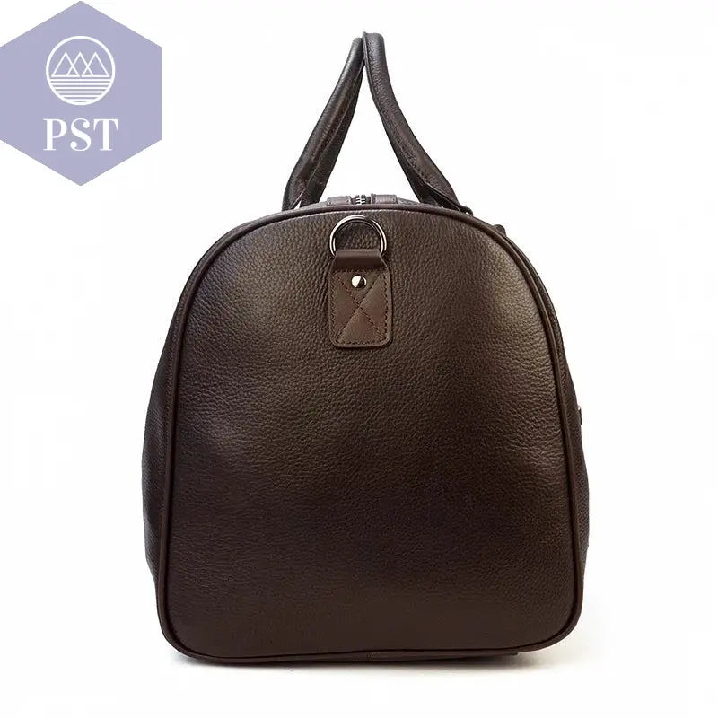 Big Capacity Genuine Leather Travel Bag For Men Women Soft Black Cowhide Casual Travel Duffel Large Luggage Weekend Shoulder Bag - PST PS Tradings  PST PS Tradings