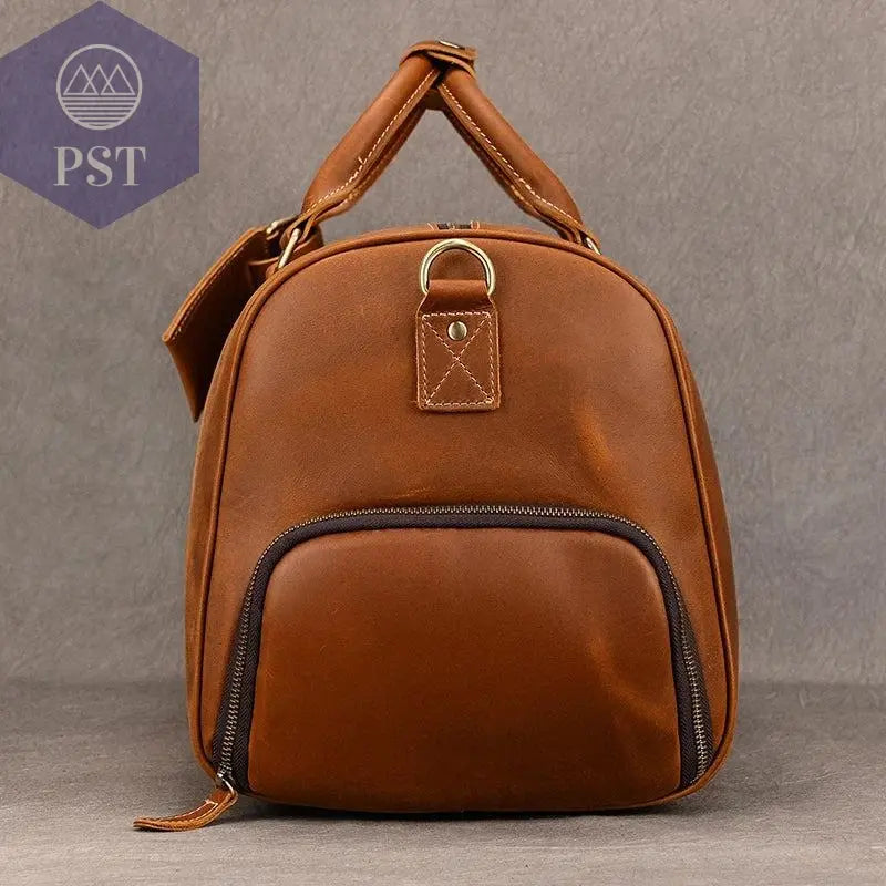 Big Capacity Genuine Leather Travel Bag For Men Women Soft Black Cowhide Casual Travel Duffel Large Luggage Weekend Shoulder Bag - PST PS Tradings  PST PS Tradings