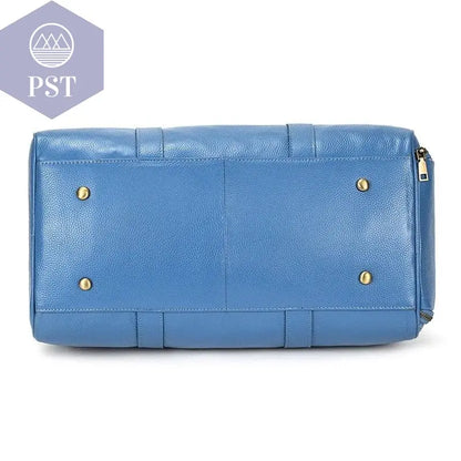 Big Capacity Genuine Leather Travel Bag For Men Women Soft Black Cowhide Casual Travel Duffel Large Luggage Weekend Shoulder Bag - PST PS Tradings  PST PS Tradings